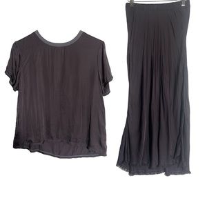 Nation Ltd Mabel Silky Satin Set Top + Skirt